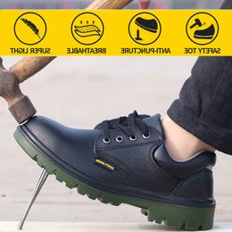 Anti-Acid Work Safety Shoes For Men Summer Breathable Boots Steel Toe Anti-Smashing Construction Safety Work Sneakers