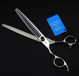 left hand JOEWELL 8.0 inch hair thinning scissors 6CR Fine polishing stainless steel barber tool with leather case