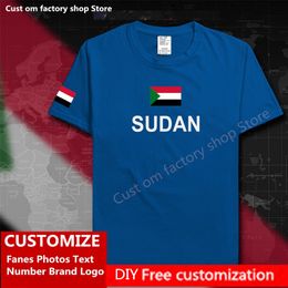 North Sudan Sudanese Cotton T shirt Custom Jersey Fans DIY Name Number Brand Fashion Hip Hop Loose Casual T shirt SDN Islam 220616gx