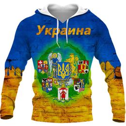 Men's Hoodies & Sweatshirts Ukraine Flag 3D Hoodie Men Spring Autumn Full Print Sweatshirt Unisex Pullover Casual Fashion Jacket Clothing