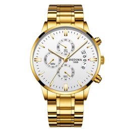 2022 Gold Watch Top Brand Luxury Men Watches Waterproof Quartz Wristwatch Relogio Masculino Business Man Watch gift D1