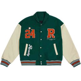 Giacca da baseball vintage Uomo Donna Bomber oversize 2021 Lettera Ricamo Casual Varsity Giacca Unisex High Street Coat T220728