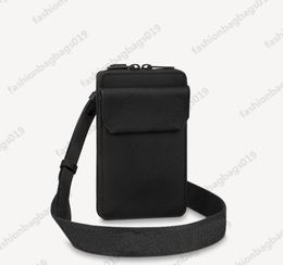 M57089 Aerogram Man phone pouch Mini money bags Grained Calf Leather Card holder Coin Purse Shoulder Flaps hand-free carry Wallet dedigner Cross Body handbags M80466