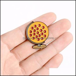 Pins Brooches Jewelry Pizza Globe Enamel Pin Custom Tellurian For Shirt Lapel Bag Creative Badge Funny Food Gift Kids Friends Drop Delivery