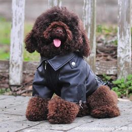 Pet Dog Coat PU Leather Jacket Soft Waterproof Cloth Outdoor Puppy Outerwear Winter Warm Clothes XXS5XL Y200330