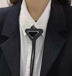 Mens Women Designer Ties Leather Neck Tie Bow For Men Ladies Letters Neckwear Neckties