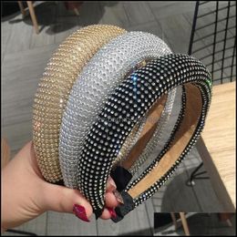 Headbands Hair Jewelry New Design Baroque Hairband Rhinestones For Women Fl Diamond Hoop Hairbands Wedding Bridal Drop Delivery 2021 Motde