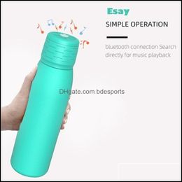 Mugs Drinkware Kitchen Dining Bar Home Garden 500Ml Bluetooth Tumbler Cola Bottle Speaker Double Wall Insated Mug Cup 4 Colors Music Cups