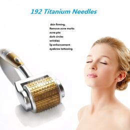 Derma Roller Professional Real Titanium Microneedles for Body Microneedling Exfoliating Gold 192 Pins - Include Free Storage Case