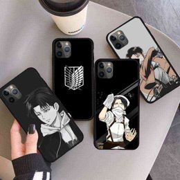 Anime Japanese attack on Titan Phone Case for iPhone 11 12 13 pro XS MAX 8 7 6 6S Plus X 5S SE 2020 XR mini AA220326