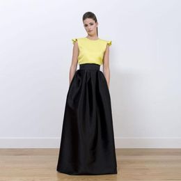 Skirts Trendy Black Long Skirt Zipper Waist Floor Length Satin Women Party Top Quality Prom Costume Vintage Maxi SkirtSkirts