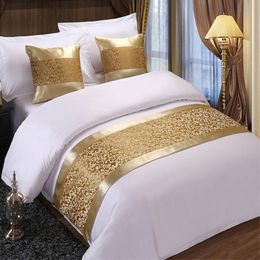 Золотые цветочные спреды бегун бросают сингл Queen King King Cover Home El Decorations 220616