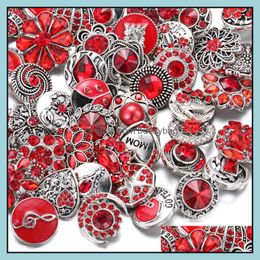 Craft Tools Arts Crafts Gifts Home Garden Charm Bracelets Jewelry 18Mm Snap Button Rhinestone Mixed Style Fit For Noo Dhacl