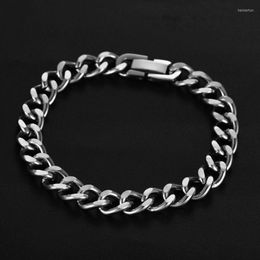Link Chain 8mm Men Bracelet Stainless Steel Curb Cuban Bangle For Male Women Hiphop Trendy Wrist Jewelry Gift 2022 Kent22