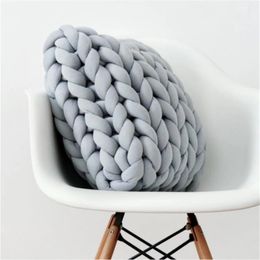 Nordic Square Chunky Wool Pillow Handmade Knitting Cushions Braided Cushion For Kids Room Sofa Bed Throw Pillows Decoration 220402