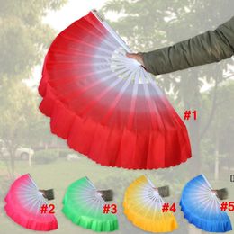 Chinese Dance Fan Silk Weil 5 Colours Available For White fan bone Wedding Folding Hand Fan Party Favour BBB15020