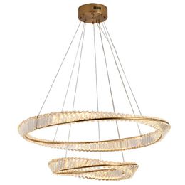Pendant Lamps Modern LED Luxury Chandelier Lighting Crystal Lampshade Nordic Creative Villa El Home Decor Suspension Drop