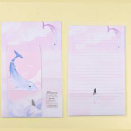 Gift Wrap Kawaii Dolphin Elk 3 Envelope 6 Paper Letter Creative Stationery School Office Supplies Wedding Invitation Writing LetterheadGift