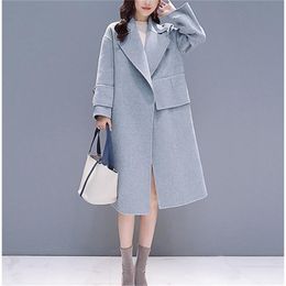 Fashion Women Wool Overcoat Solid Wool Long Coat Women Woollen Women Coat LJ201106