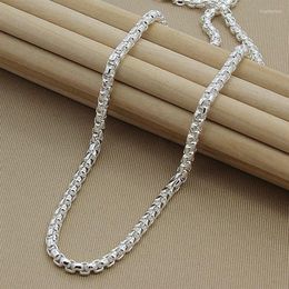 Chains Sterling Silver Necklace Venetian Round Box 4MM20'' Men&Women Jewelry GiftChains Heal22