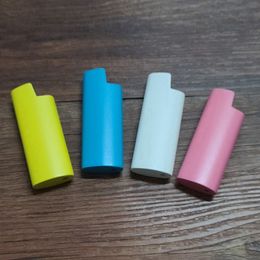 Smoking Colourful Glow In The Dark Metal Lighter Case Casing Shell Protection Sleeve Portable Dry Herb Tobacco Cigarette Pipes Accessories High Quality Holder DHL