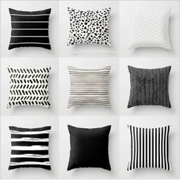 Cushion/Decorative Pillow 45 Nordic Stripes Geometric Cushions Cover Double-sided Print Polyester Pillowcase Sofa Car Decorative Case Home D