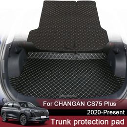 1pc Car Styling Custom Rear Trunk Mat For CHANGAN CS75 Plus 2020-Present Leather Waterproof Auto Cargo Liner Pad Accessory