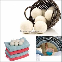 Wool Dryer Balls Premium Reusable Natural Fabric Softener 2.75Inch Static Reduces Helps Dry Clothes In Laundry Quicker Lx6117 Drop Delivery