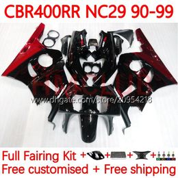 Body Kit For HONDA CBR400 RR NC29 CBR 400 RR CC NC23 400CC 88-99 Bodywork 131No.3 CBR400RR 94 95 96 97 98 99 CBR 400RR 1994 1995 1996 1997 1998 1999 OEM Fairing red flames