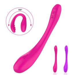 NXY Vibrators Female Masturbator Dildo Vibrator Double Ended 9 Speeds Bendable Sex Toys for Woman Vaginal Massager G-Spot Clitoral Stimulator 0409