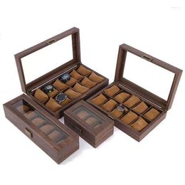 Watch Boxes & Cases 3/6/10/ Grids Box Wooden Case Holder Organizer Storage For Quartz Watches Jewelry Display Gift Hele22