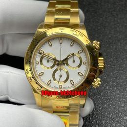 N Factory V4 Watches 116508 40mm 904L CAL.4130 Automatic Chronograph Womens Mens Watch White Dial 18k Gold Bracelet Ladies Gents Wristwatches