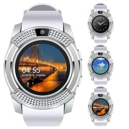 gps bracelet UK - V8 GPS Smart Watch Bluetooth Touch Screen Smart Wristwatch with Camera SIM Card Slot Waterproof Smart Bracelet for IOS Android iPh308z