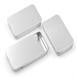 80x50x15mm Sliding Tin Box Jar Mint Packing Boxes Food Container Boxes Small Metal Case