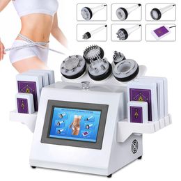 6 In 1 Ultrasonic 80k Laser Fat Cavitation Machine Facial Massager RF Eye Firming EMS Skin Elasticity Elasticity Red Light Therapy Whole Body