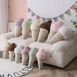 Ins Hot 40/60cm Ice Cream Plush Pillow Stuffed Plush Toys Home Decor Baby Doll Cushion Soft Cushions Filled Toy Birthday Gifts LA414