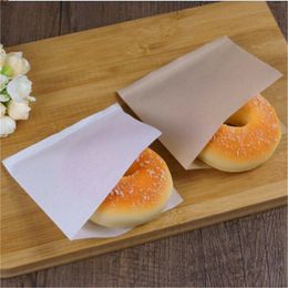 100pcs Biscuits Doughnut Paper Bags Oilproof Bread Craft Bakery Food Packing Kraft Sand Donut Bag 220427