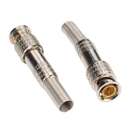 Gold-plated RG59 Coaxial BNC Male Connector Solderless with Screw BNC Connectors for CCTV Camera Security Accessories
