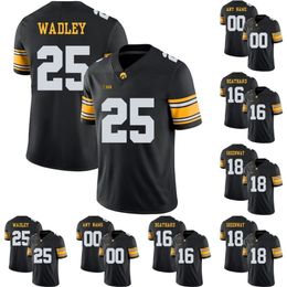 MitNess Iowa Hawkeyes # Akrum Wadley C.J Beathard Chad Greenway Marshall Koehn Noah Fant College Football Stitched Jerseys Black