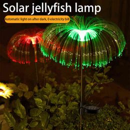 Solar Garden Light Color Jellyfish Lights Outdoor Sunflowers Lights Smart Light Control Lawn Lamp Waterproof Led Medusa Lamp J220531