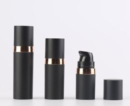 5ml 10ml 15ml Frosted Black Pump Bottle Airless Dispenser Lotion Cream Refillable For Cosmetic Serum Matte SN6472