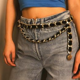 waist chain gold for ladies UK - Female Vintage Alloy Metal Chain Belt Women Fashion Tassel Flannel Gold Belt Ladies Exaggerated velvet Waist Chain Belts281d