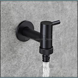 Outdoor Faucet Garden Bibcock Tap Bathroom Washing Hine /Mop Single Cold Antique Bronze/Black Oil Brushed Drop Delivery 2021 Other Faucets