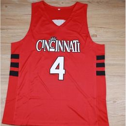 Nikivip REAL PICTURES Cincinnati Bearcats College Kenyon Martin #4 White Red Black Retro Basketball Jersey Men's Stitched Custom Number Name Jerseys