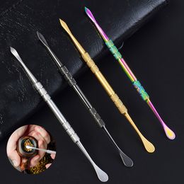 4 colors Stainless Steel pipe Dabber Tool Wax 120mm Dab oil wax cleaning Smoking bong Accessories