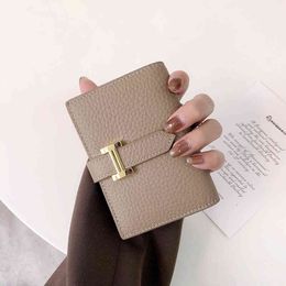 Top layer cowhide small card bag female antimagnetic multi card position light luxury leather mini small 10 card position certificate bag