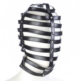 Hot sexy Product Soft Leather Bondage Hood Headgear Face Mask Eyepatch Dog Slave Adult BDSM Bed Games Flirting Toy 2 Color