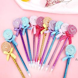 O mais recente Lollipop Adorável Caneta Ballpoint Creative Papelaria Escritório Aprendizagem Pena Personalidade Smalls Pequenos Presentes LJJB14637