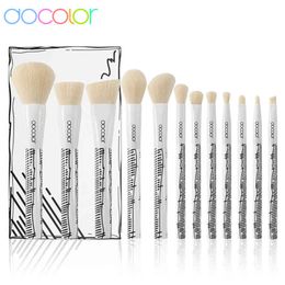 Docolor 12pcs Makeup Brushes Set Foundation Powder Blush Eye Shadow Lip Blending Make Up Brush Cosmetic Tool Kit Maquiagem 220514