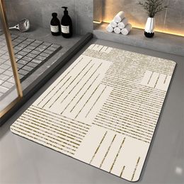 Non-Slip Bath Mats Super Absorbent Shower Bathroom Carpets Soft Toilet Floor Diatom Mud Rugs for Home Fashion Stripes Mat 220504